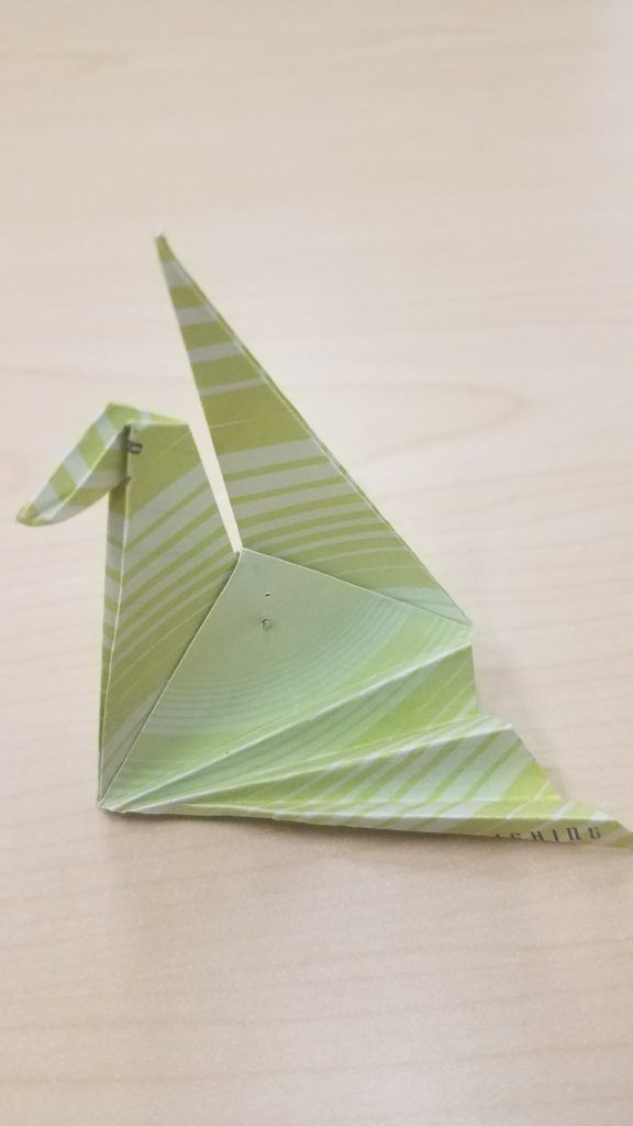 7/31/18 - Crane with Pleated Wings